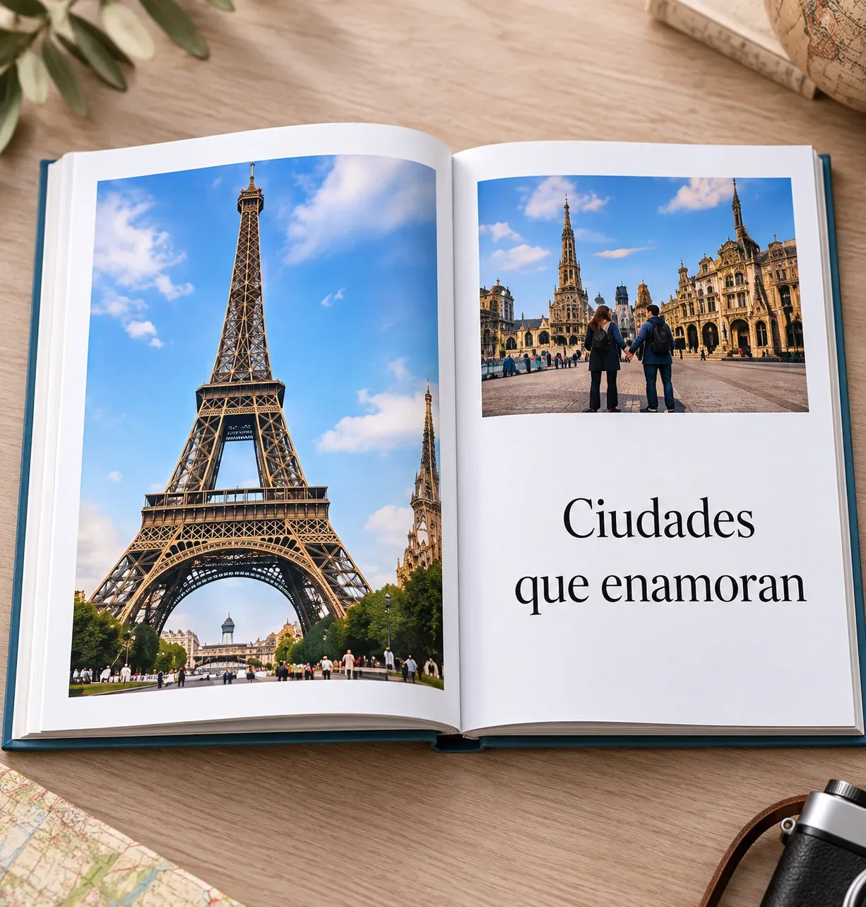 Photo Book abierto con fotografías de recuerdos